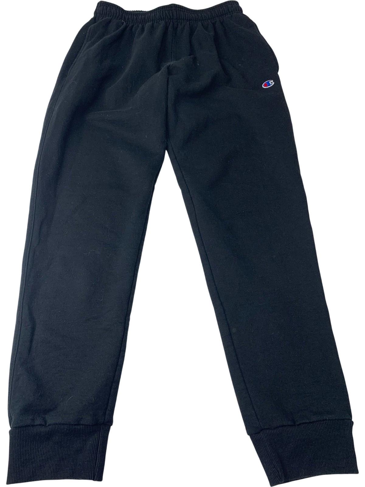 CHAMPION Athletic Sweatpants Jogger Elastic Cuffed Black Mens M