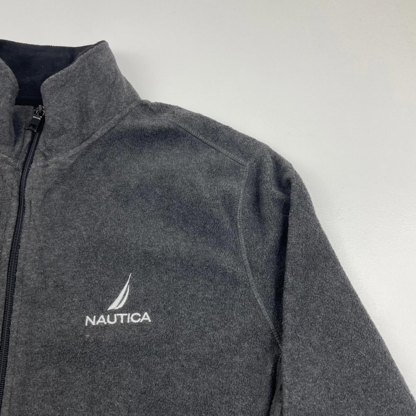 NAUTICA Fleece Jacket Full Zip Grey Casual Outdoor Mens XL