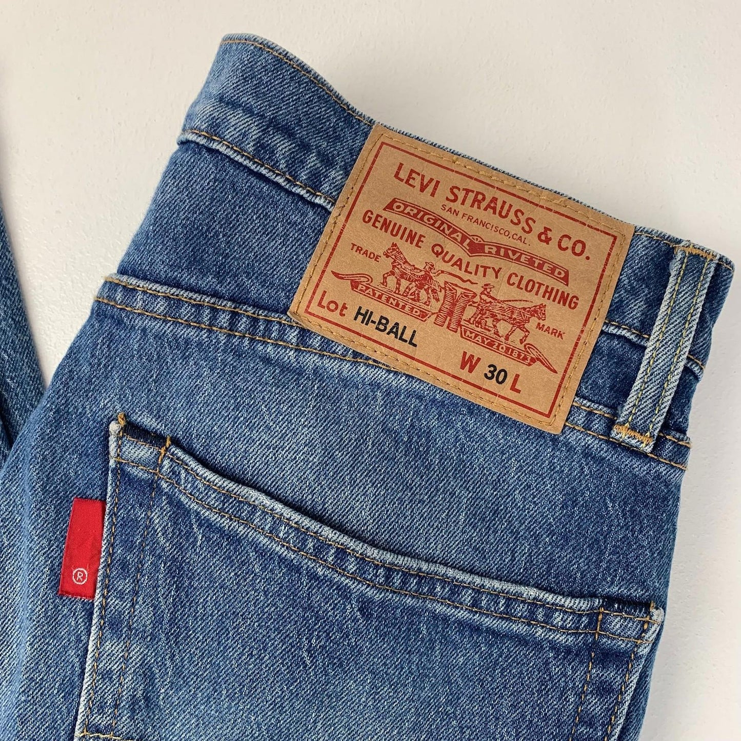 LEVI'S HI-BALL Jeans Straight Leg Blue Denim Mens W30 L30