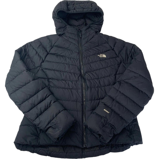 The North Face Puffer Jacket Hooded Insulated Black Women's Size L