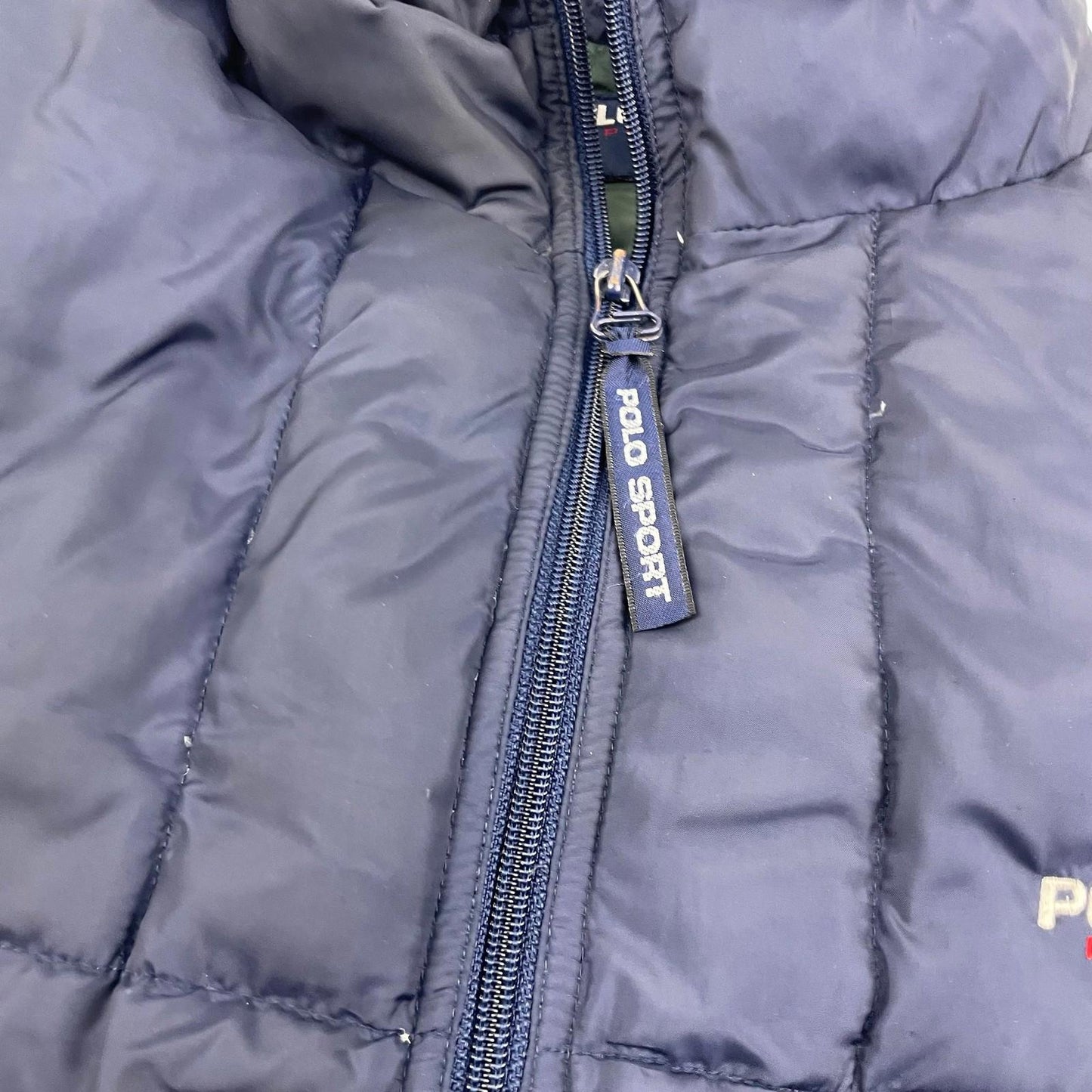 POLO SPORT Ralph Lauren Puffer Jacket Vintage Style Blue Mens Large