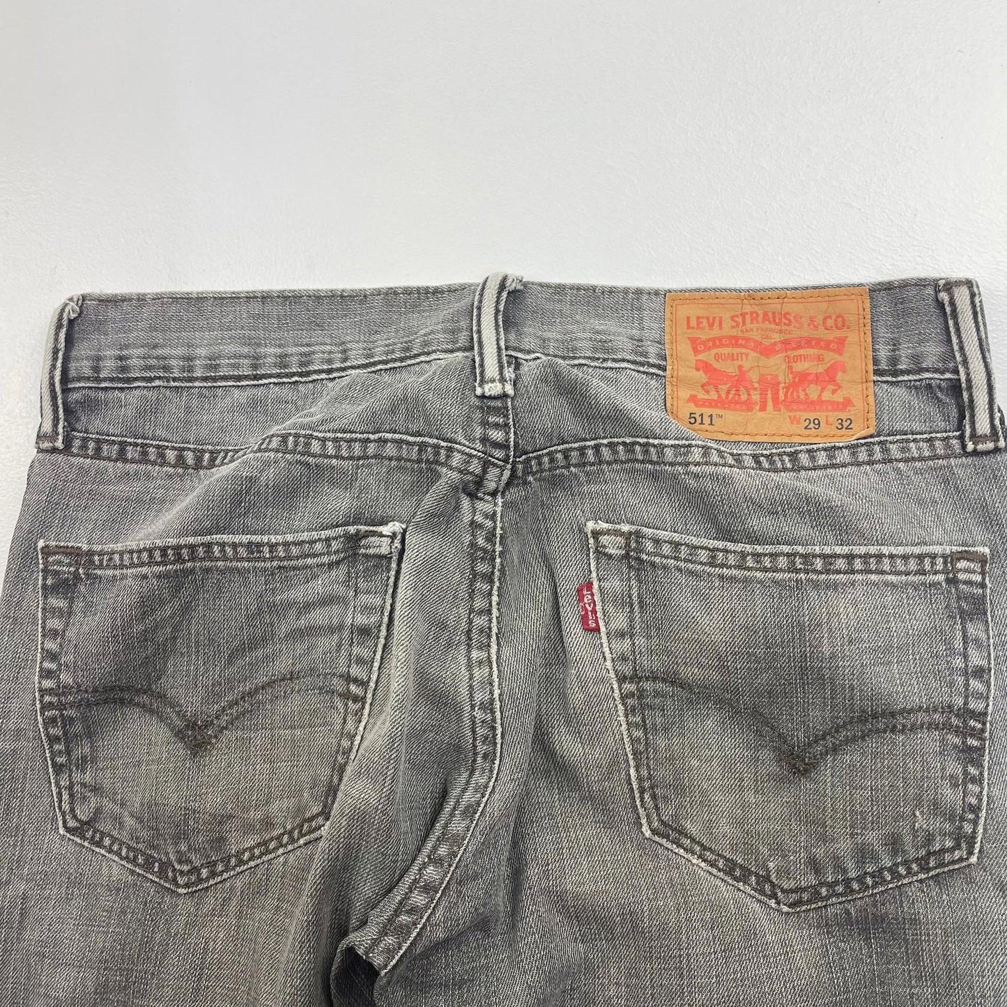 LEVI'S 511 Jeans Slim Fit Straight Leg Grey Denim Mens W29 L32