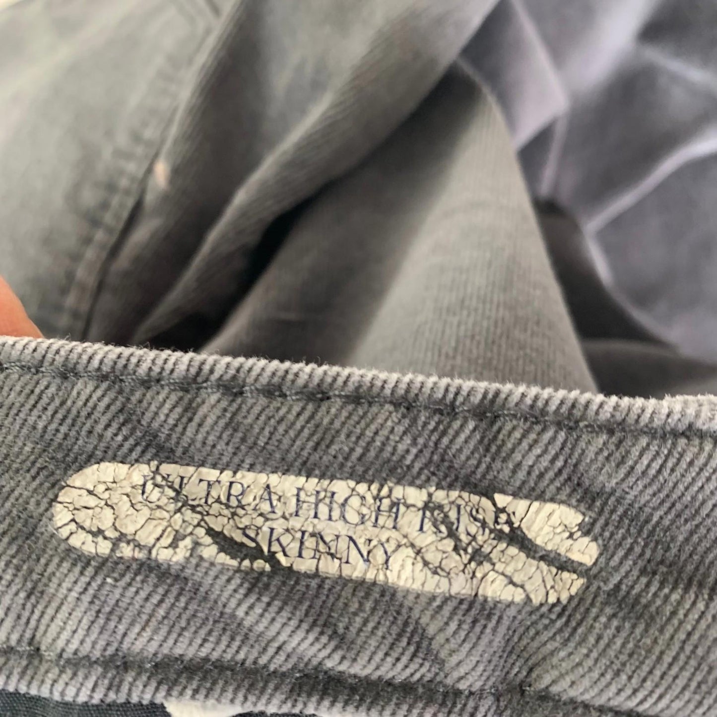 Seven7 Jeans Ultra High Rise Skinny Grey Trousers Womens Size UK 18