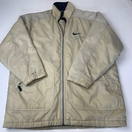 Men’s Vintage NIKE Puffer Jacket / Medium / Cream / Oversized