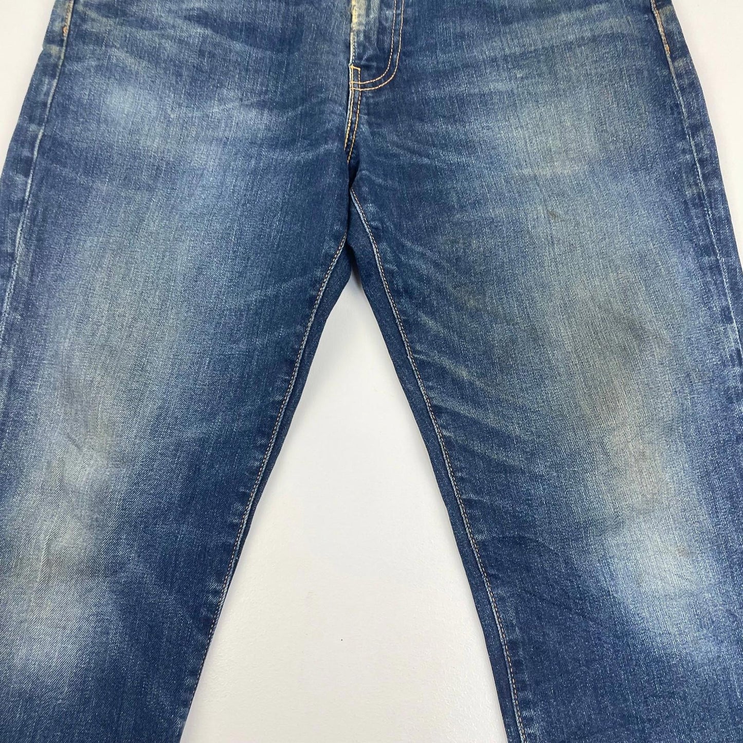 LEVI'S Jeans Straight Fit Faded Casual Blue Cotton Denim Mens W34 L30