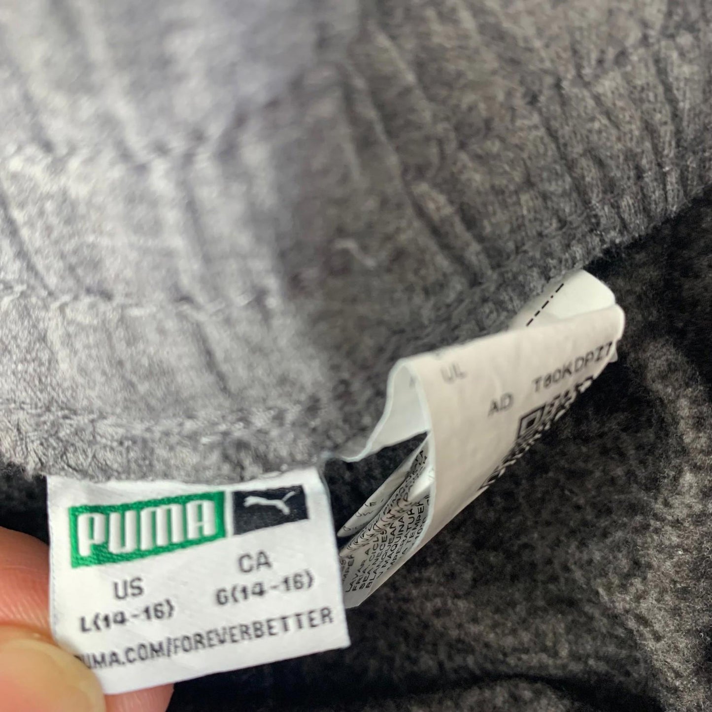 Puma Boys' Jogger Sweatpants Grey Elastic Waist 13-14 Years L