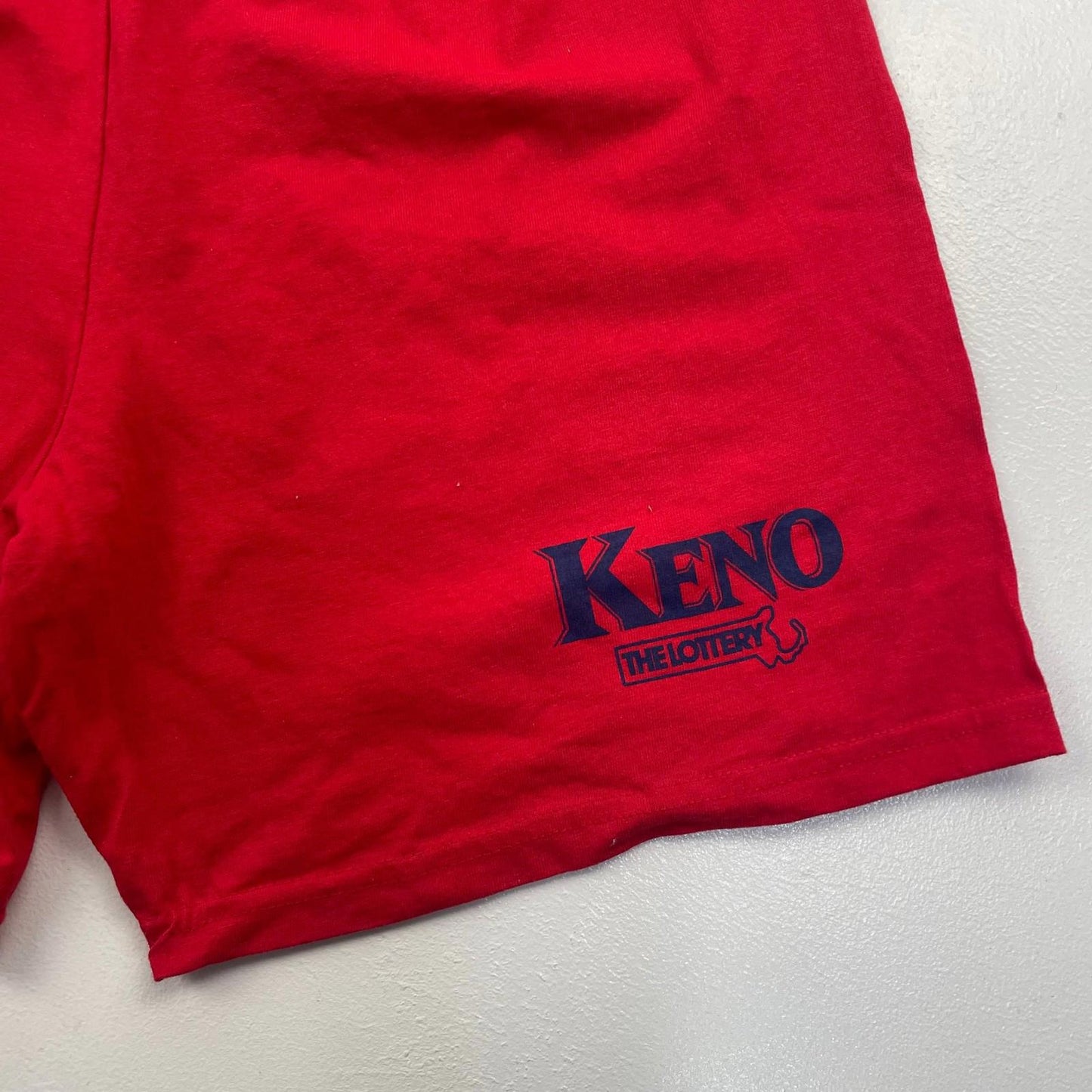 Champion Athletic Shorts Keno Logo Red Elastic Waistband Drawstring Mens S