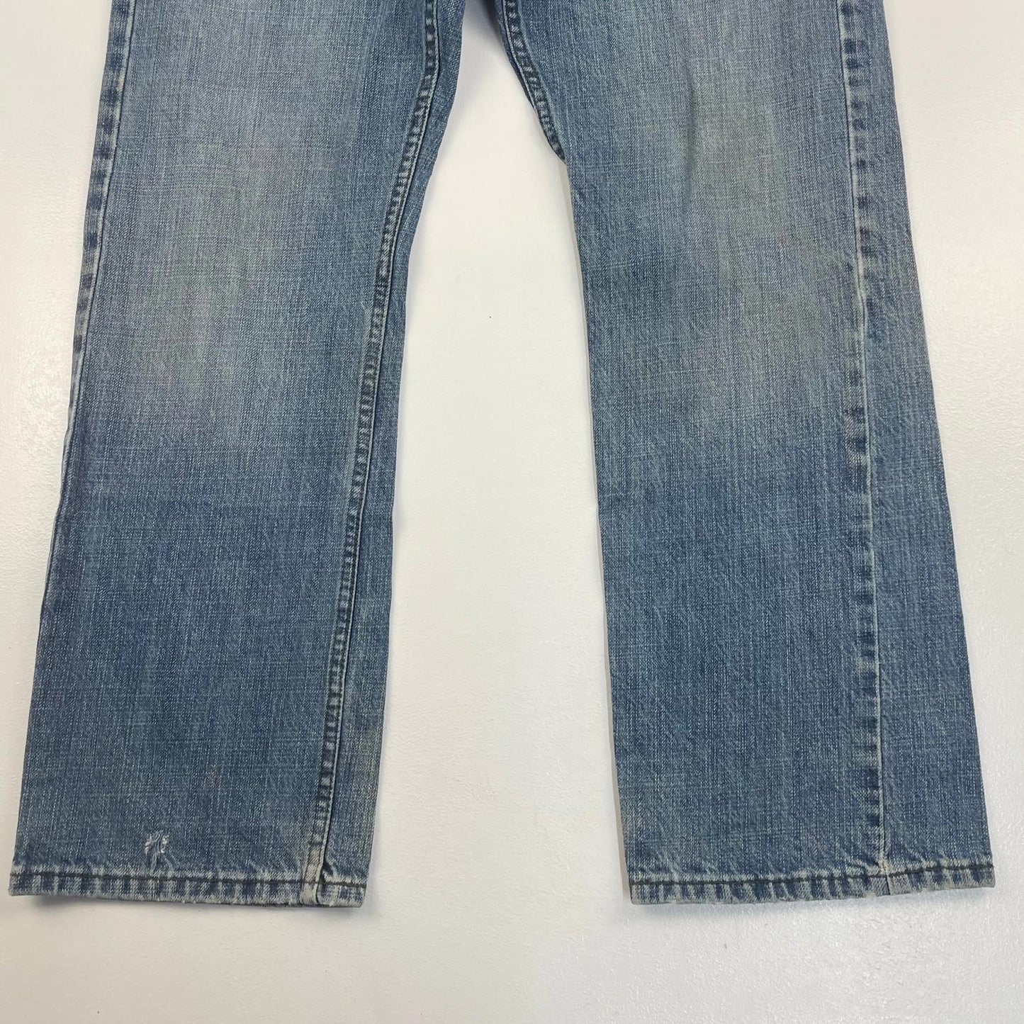 LEVI'S 514 Straight Leg Denim Jeans Distressed Blue Mens W32