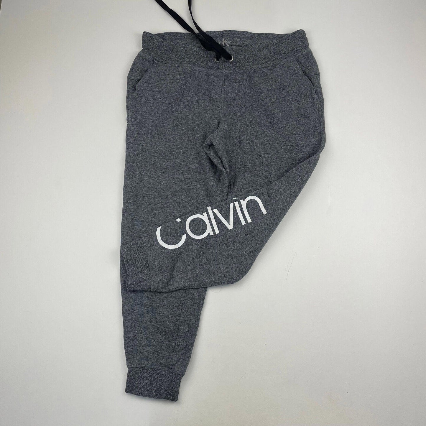 Women’s CALVIN KLEIN Grey Joggers , Sweatpants , Cropped Fit , Size L