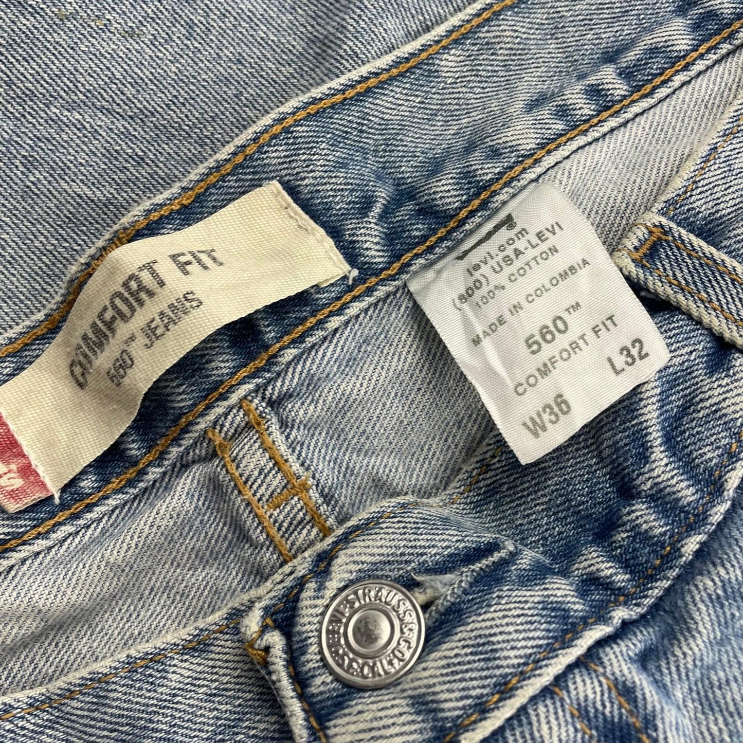 LEVI'S 560 Vintage Jeans Relaxed Fit Light Blue Denim Mens W36 L32
