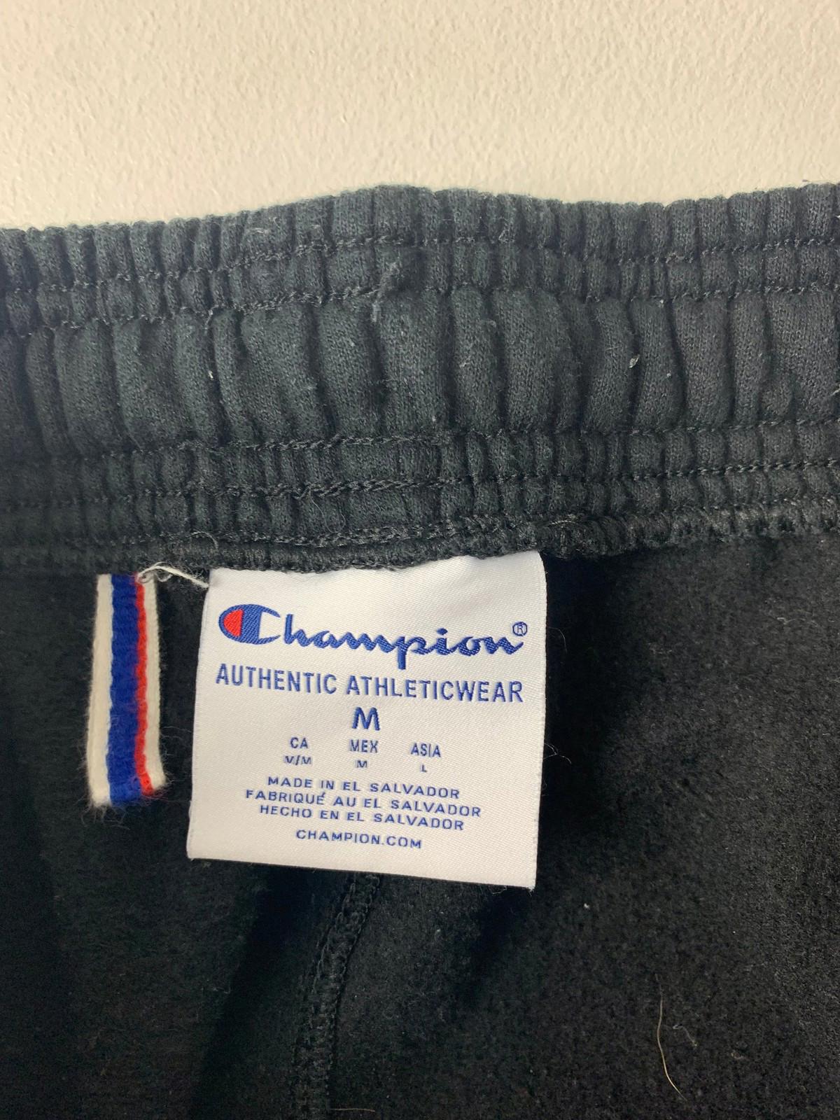 CHAMPION Athletic Sweatpants Jogger Elastic Cuffed Black Mens M