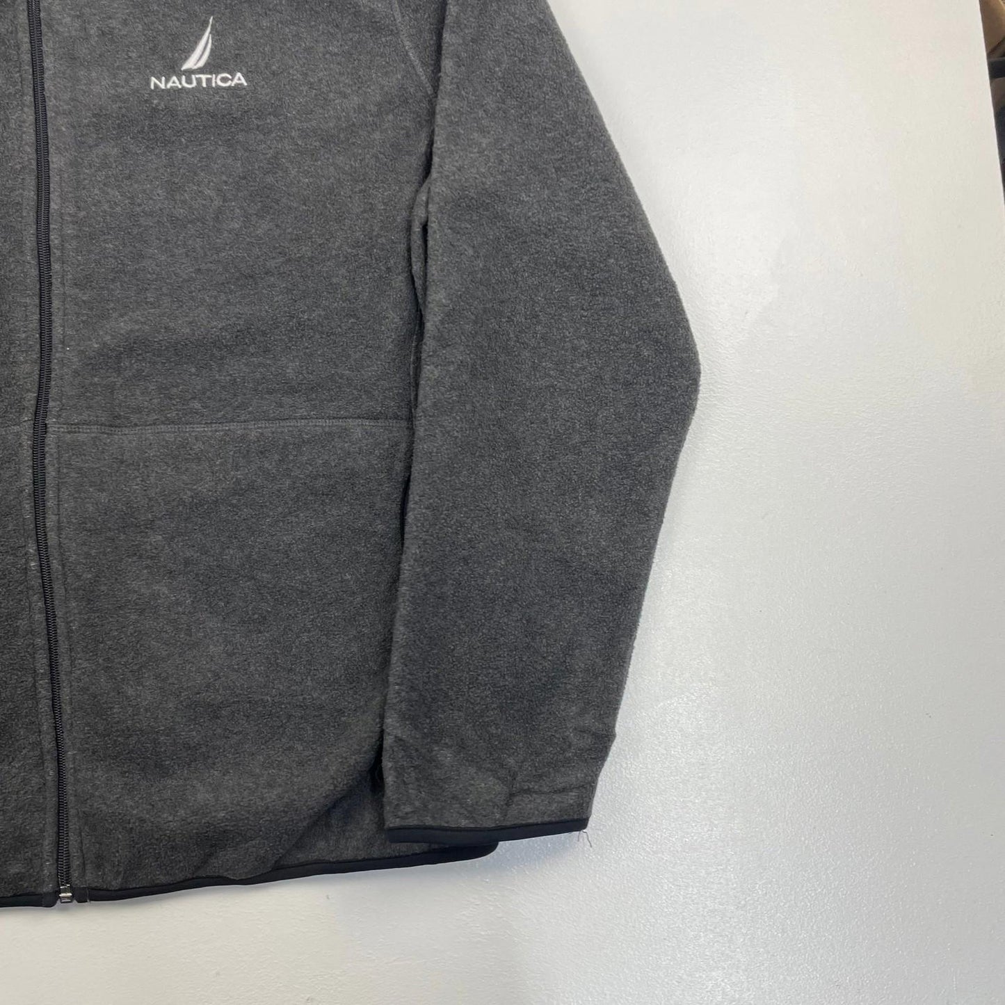 NAUTICA Fleece Jacket Full Zip Grey Casual Outdoor Mens XL