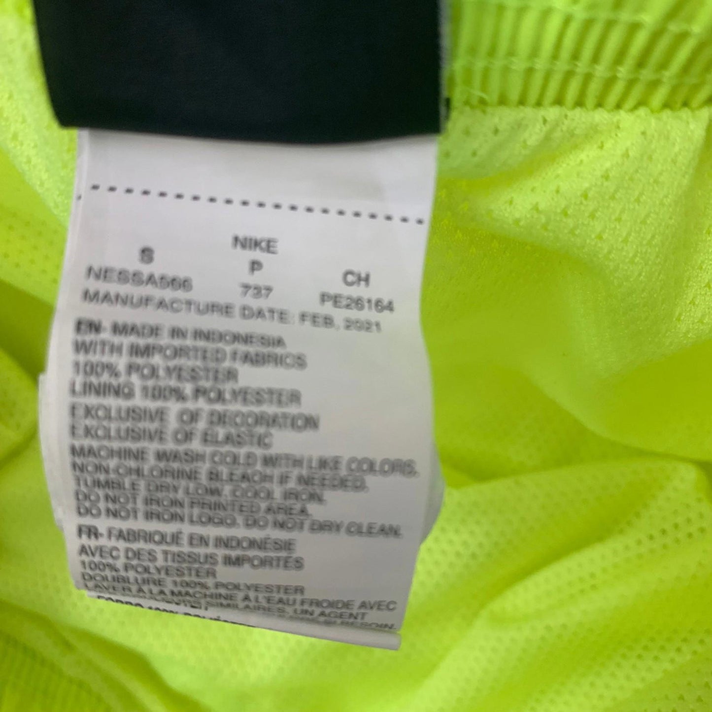 Nike Athletic Shorts Neon Green Elastic Waist Logo Print Mens Small
