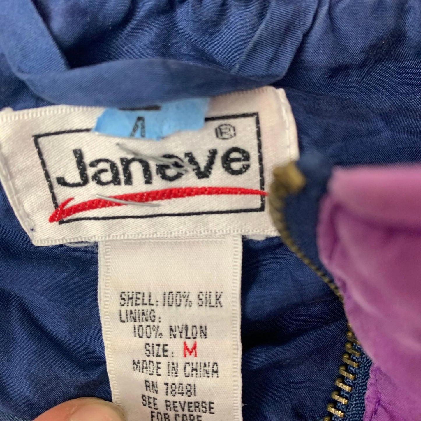 Janeve Windbreaker 80s Retro Multicolour Patterned Silk Men's M Jacket