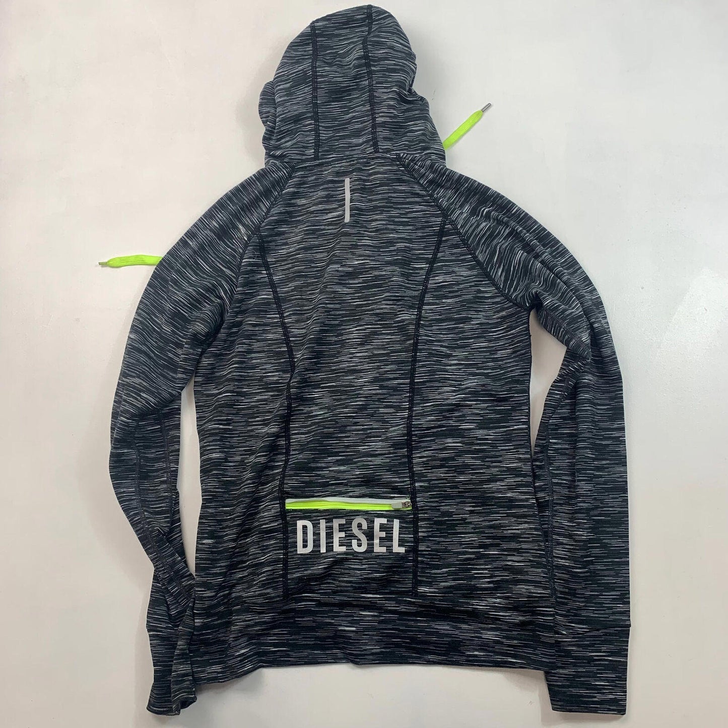Women’s DIESEL ACTIVEWEAR Full Zip Hoodie / Small / Black & Grey / Stretchy