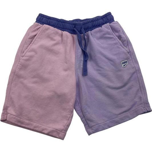 Puma Colourblock Sweat Shorts Pink Purple Womens Small