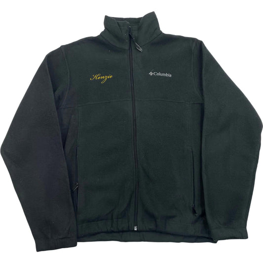 COLUMBIA Fleece Track Jacket Embroidered Varsity Black Womens Small