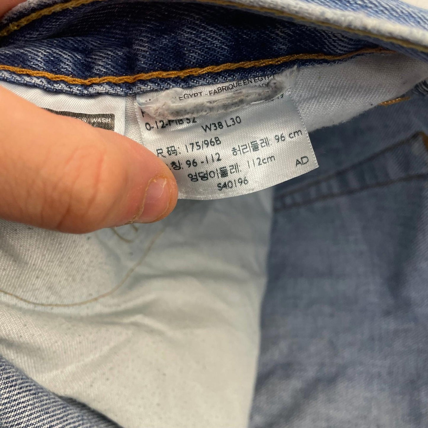LEVI'S 505 Straight Leg Denim Jeans Classic Vintage Blue Mens W38 L30