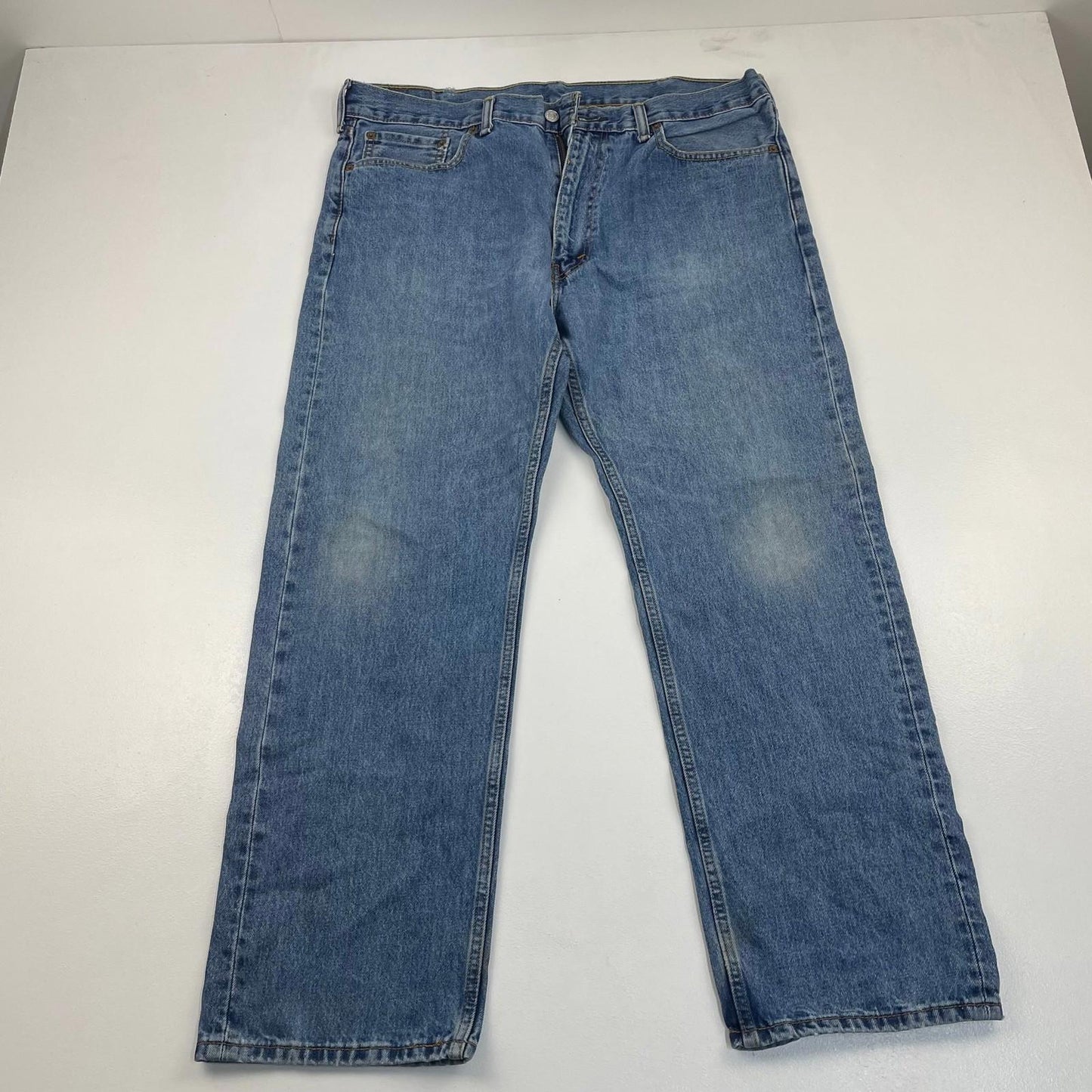 LEVI'S 505 Straight Leg Denim Jeans Classic Vintage Blue Mens W38 L30