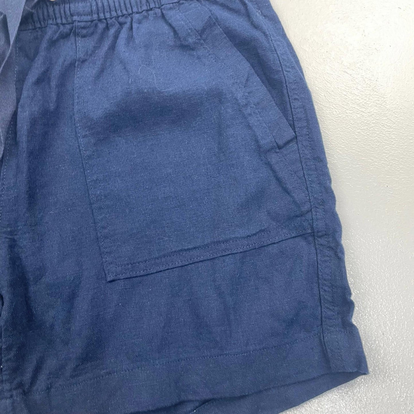 Nautica Shorts Casual Linen Blend Navy Blue Women's XS