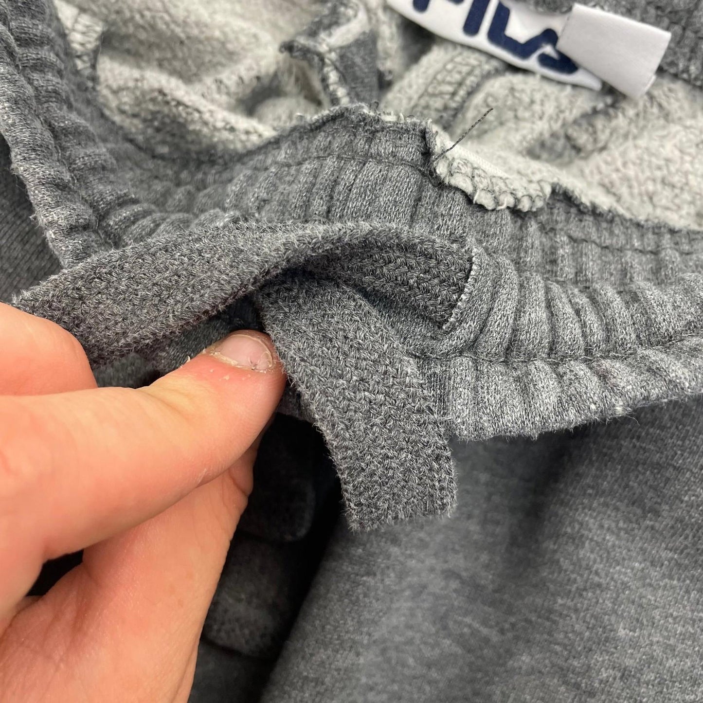 FILA Jogger Sweatpants Elastic Waist Grey Mens Medium UK M