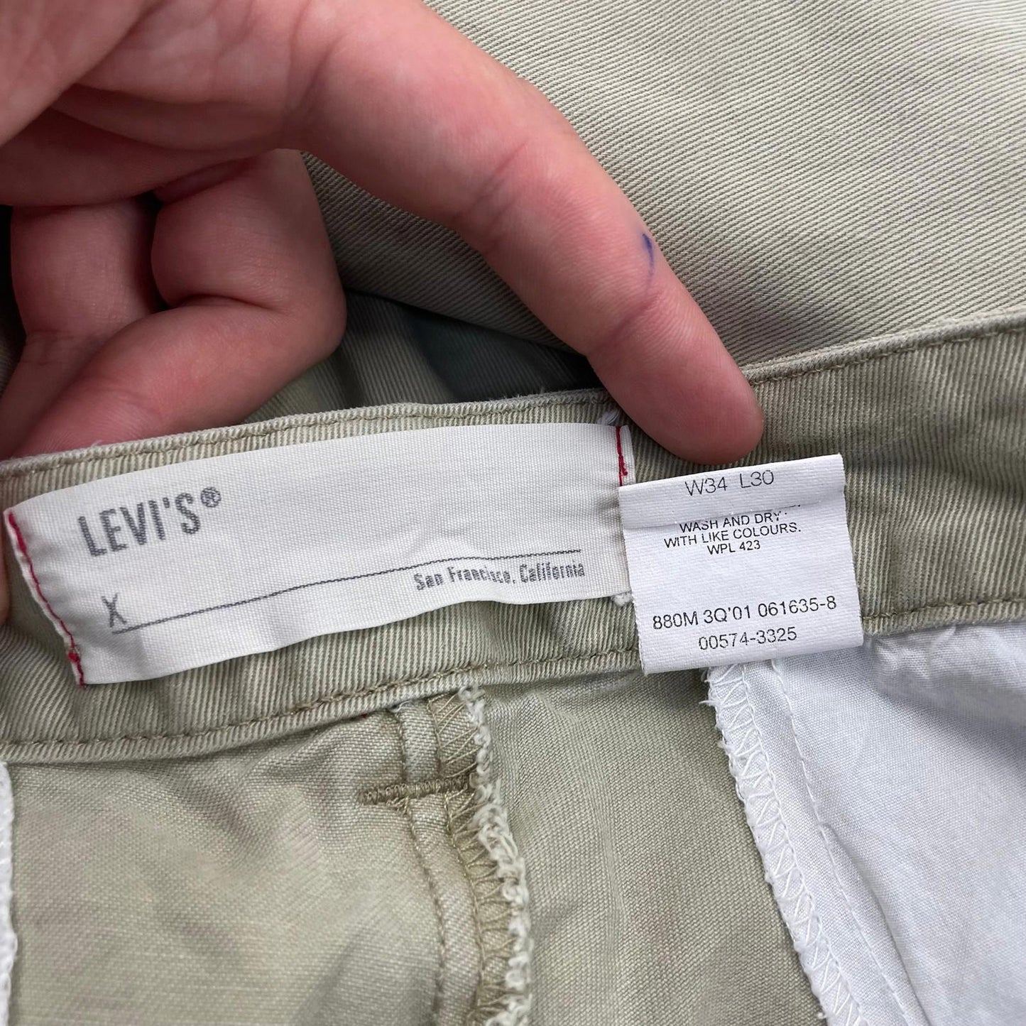 Levi's Chino Trousers Classic Style Beige Mens W34 L30