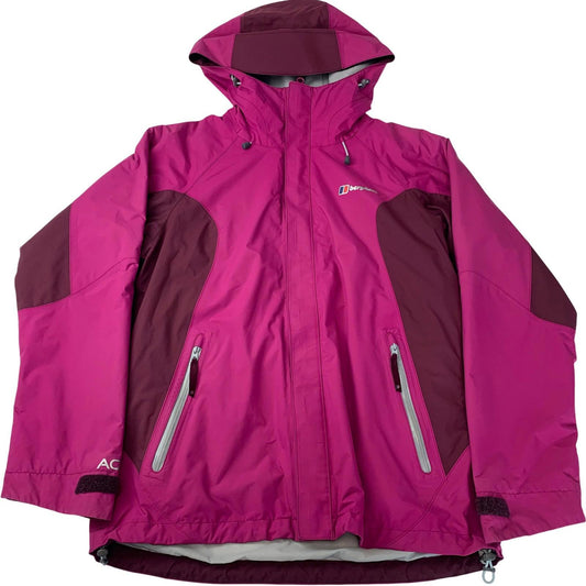 Berghaus Waterproof Jacket AQ2 Fleece Lined Hooded Pink Womens UK 10