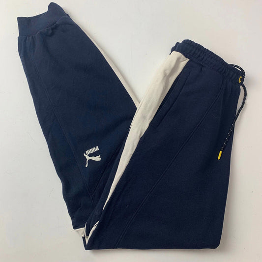 Mens PUMA Joggers / Navy Blue & White / Medium / Jogging Bottoms / 32-33” Leg