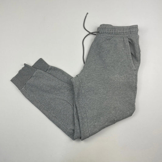 Men’s PUMA Light Grey Embossed Joggers , Size Medium