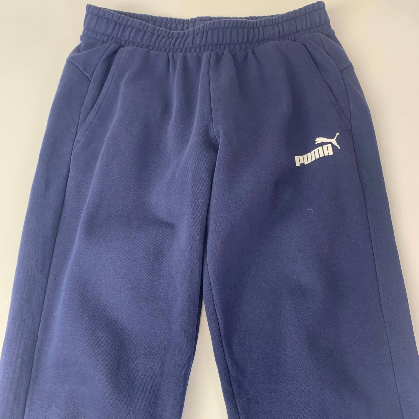 Puma Joggers Athletic Elastic Waist Cuffed Navy Blue Mens L