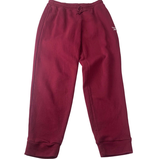 Reebok Activewear Jogger Sweatpants Burgundy Elastic Waist Mens Large