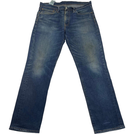 LEVI'S Jeans Straight Fit Faded Casual Blue Cotton Denim Mens W34 L30