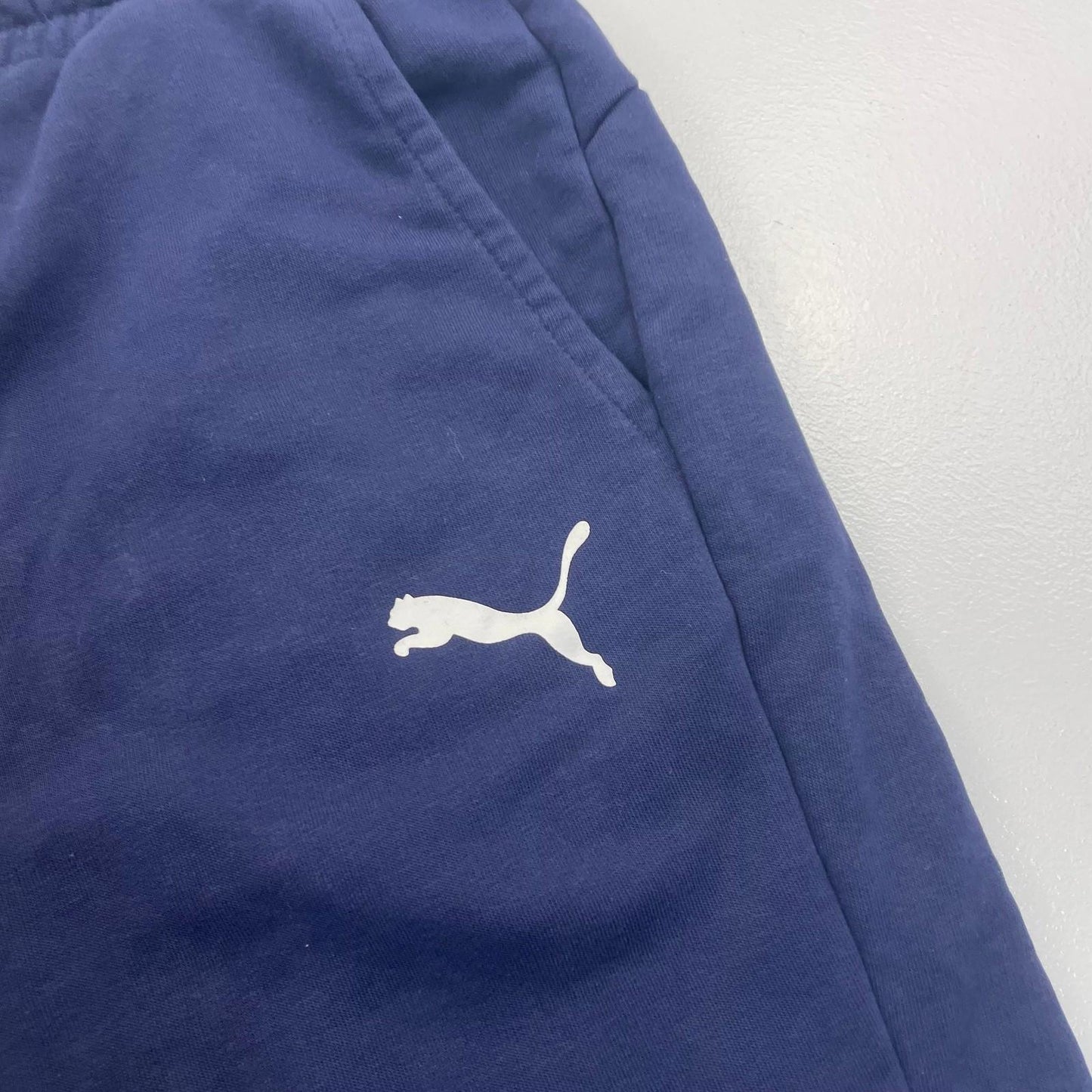 Puma Men's Athletic Shorts Elastic Waist Logo Blue Large