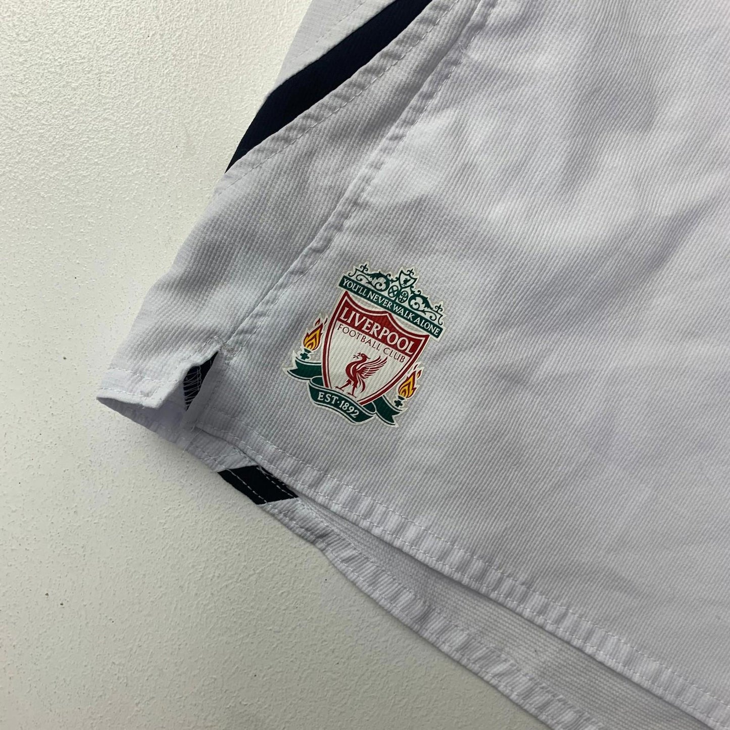 Reebok Liverpool FC Athletic Shorts White Drawstring Logo Mens M
