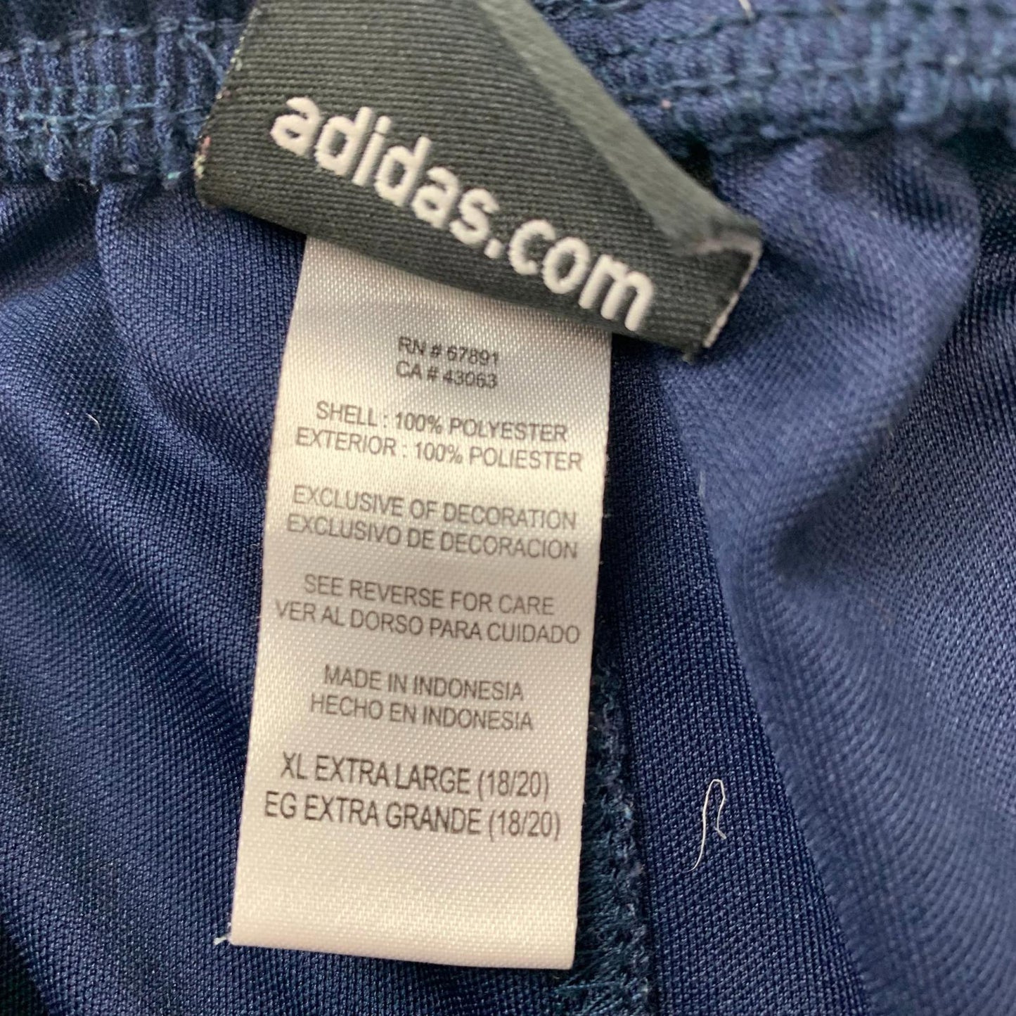 ADIDAS Boys Athletic Shorts Logo Blue Activewear XL 18/20