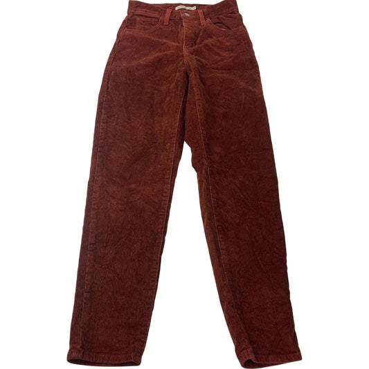 LEVI'S High Waisted Mom Jeans Corduroy Rust Red Women's Size W25