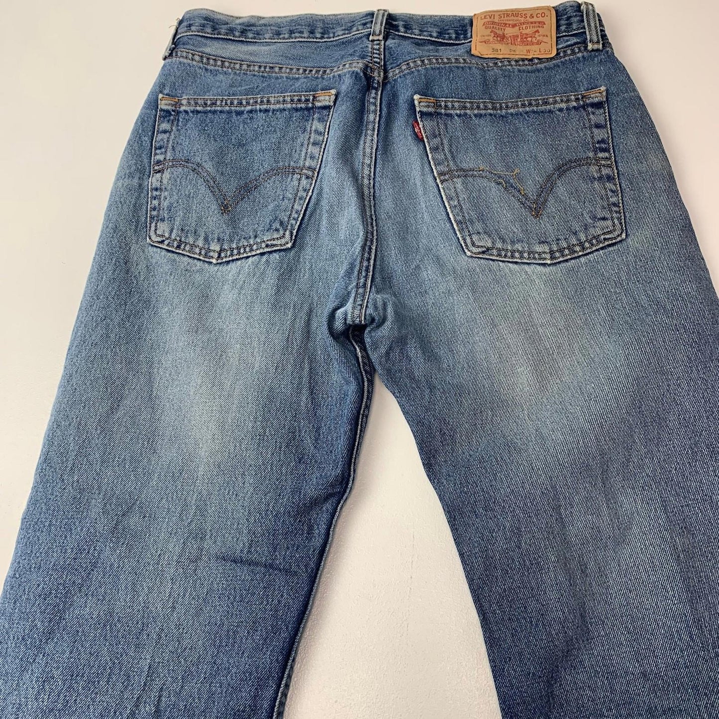 Levi's Straight Leg Denim Jeans Distressed Vintage Blue Mens W34 L30
