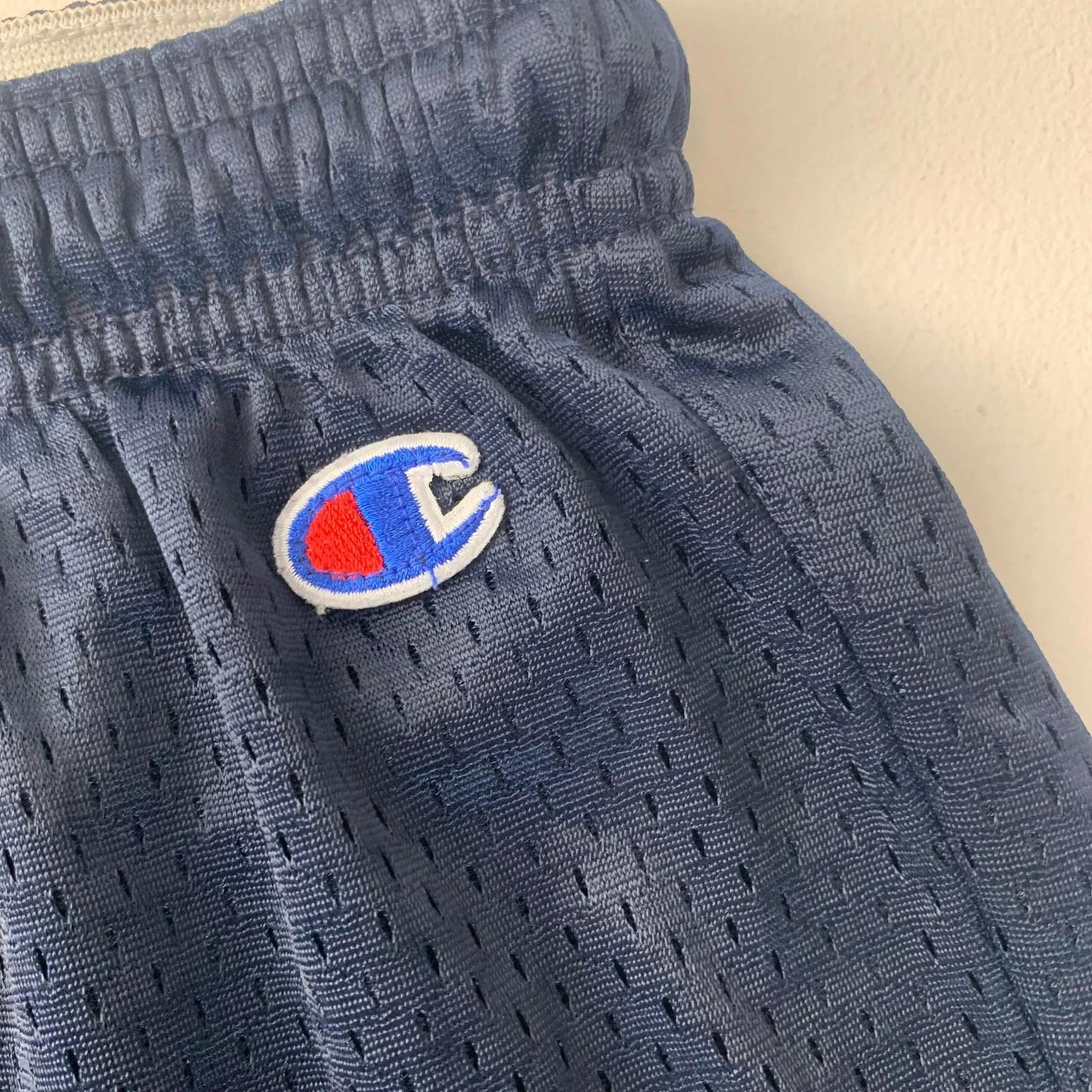Champion Authentic Mesh Basketball Shorts Elastic Waist Blue Mens S