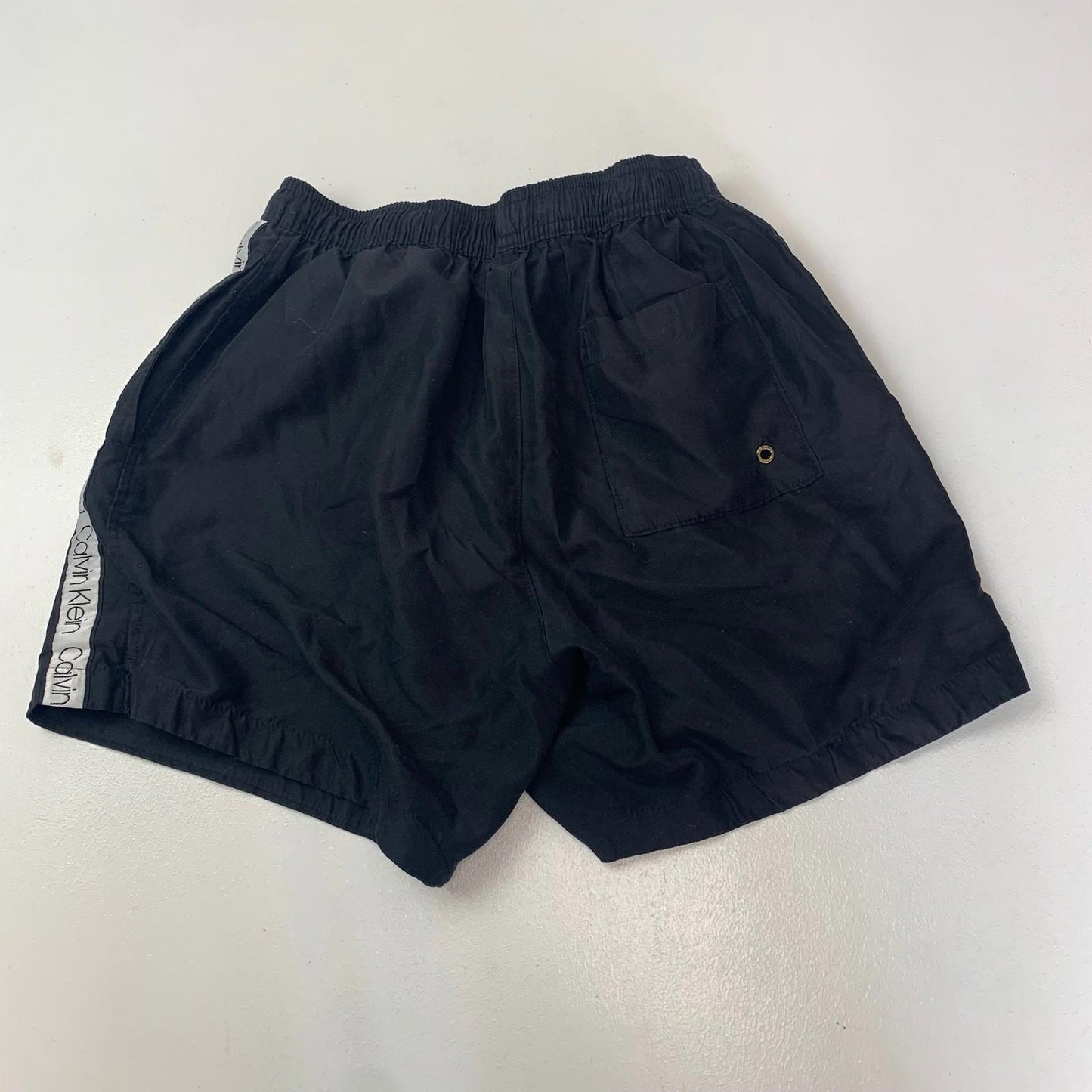 CALVIN KLEIN Swim Shorts Black Logo Tape Men’s Small S