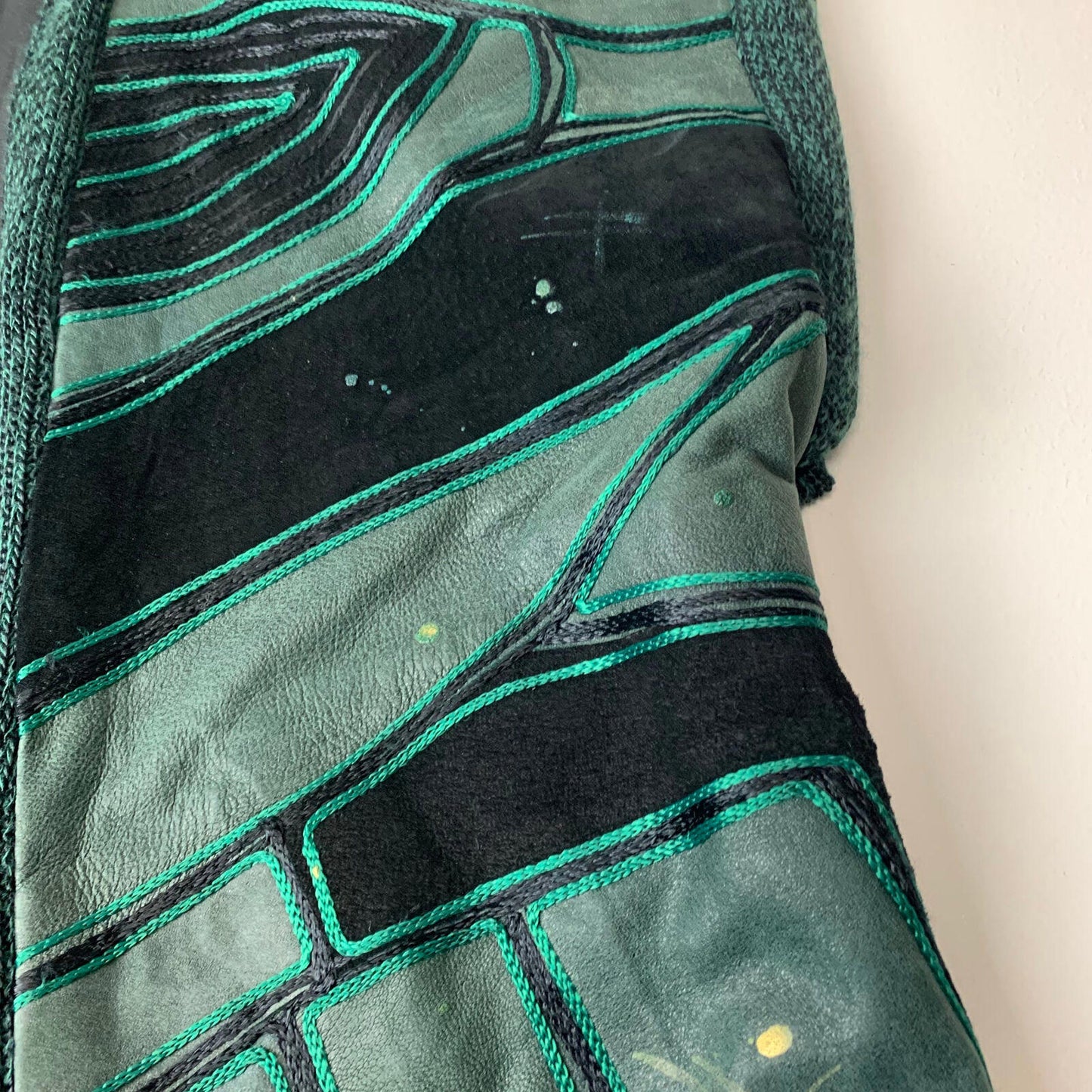 Women’s Vintage CHARISMA Suede Waistcoat / Jacket / Green / L-XL