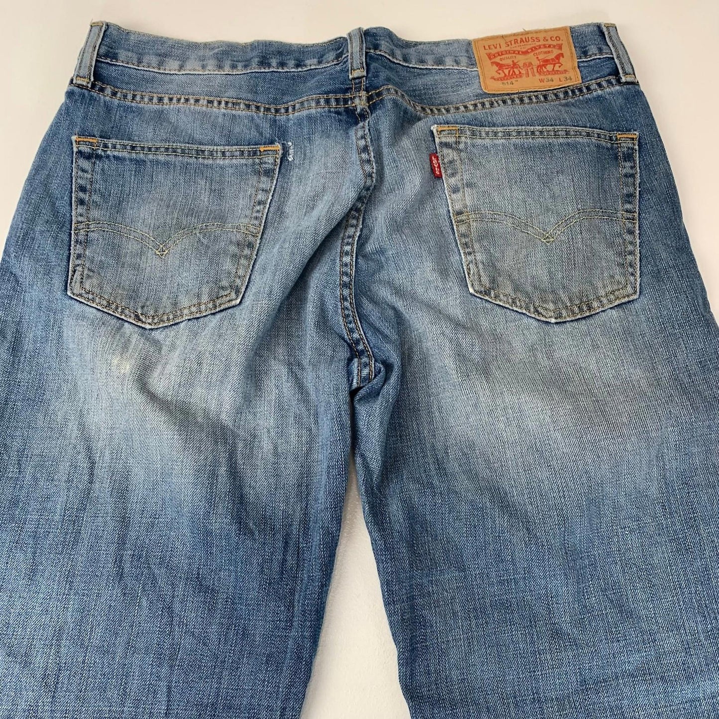 LEVI'S 514 Straight Fit Jeans Classic Blue Denim Mens W34 L34