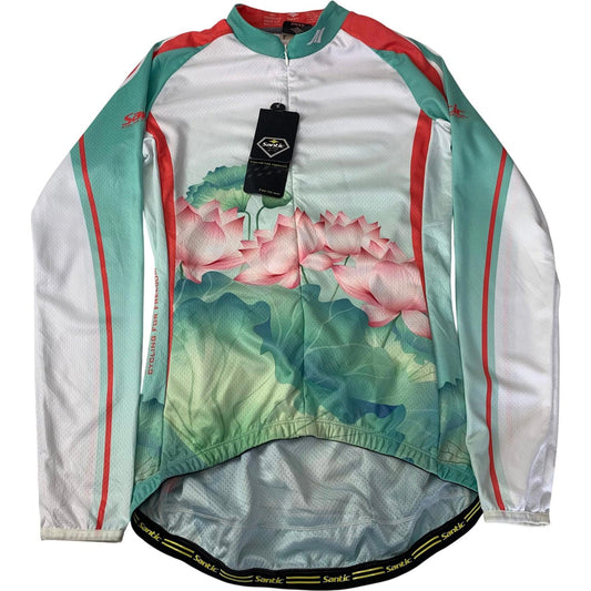 Santic Cycling Jersey Floral Long Sleeve Breathable Polyester Women S