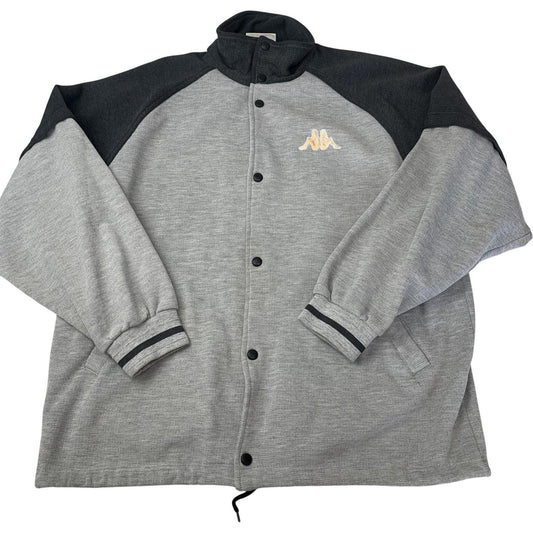 KAPPA Jacket Button Front Retro Style Grey Black Mens XL