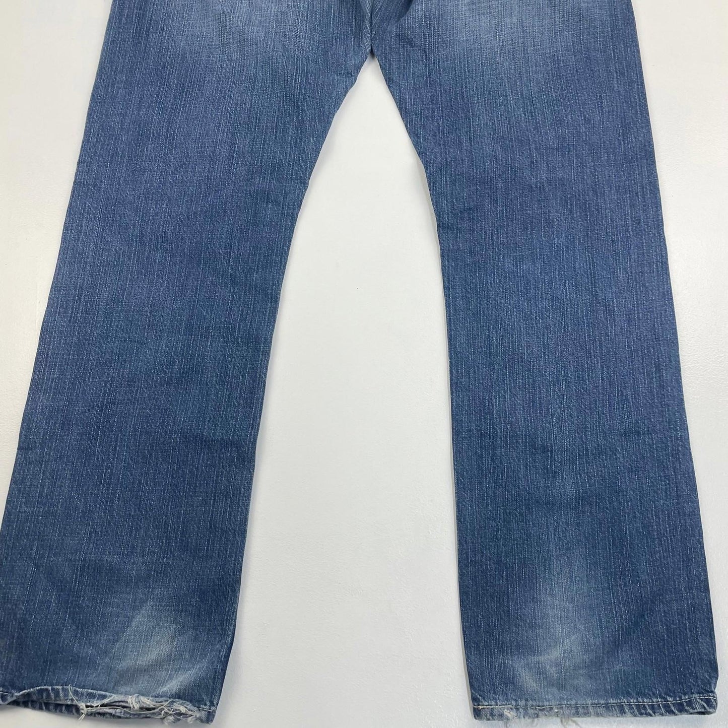 LEVI'S 514 Jeans Slim Straight Fit Distressed Blue Cotton Mens W36 L32