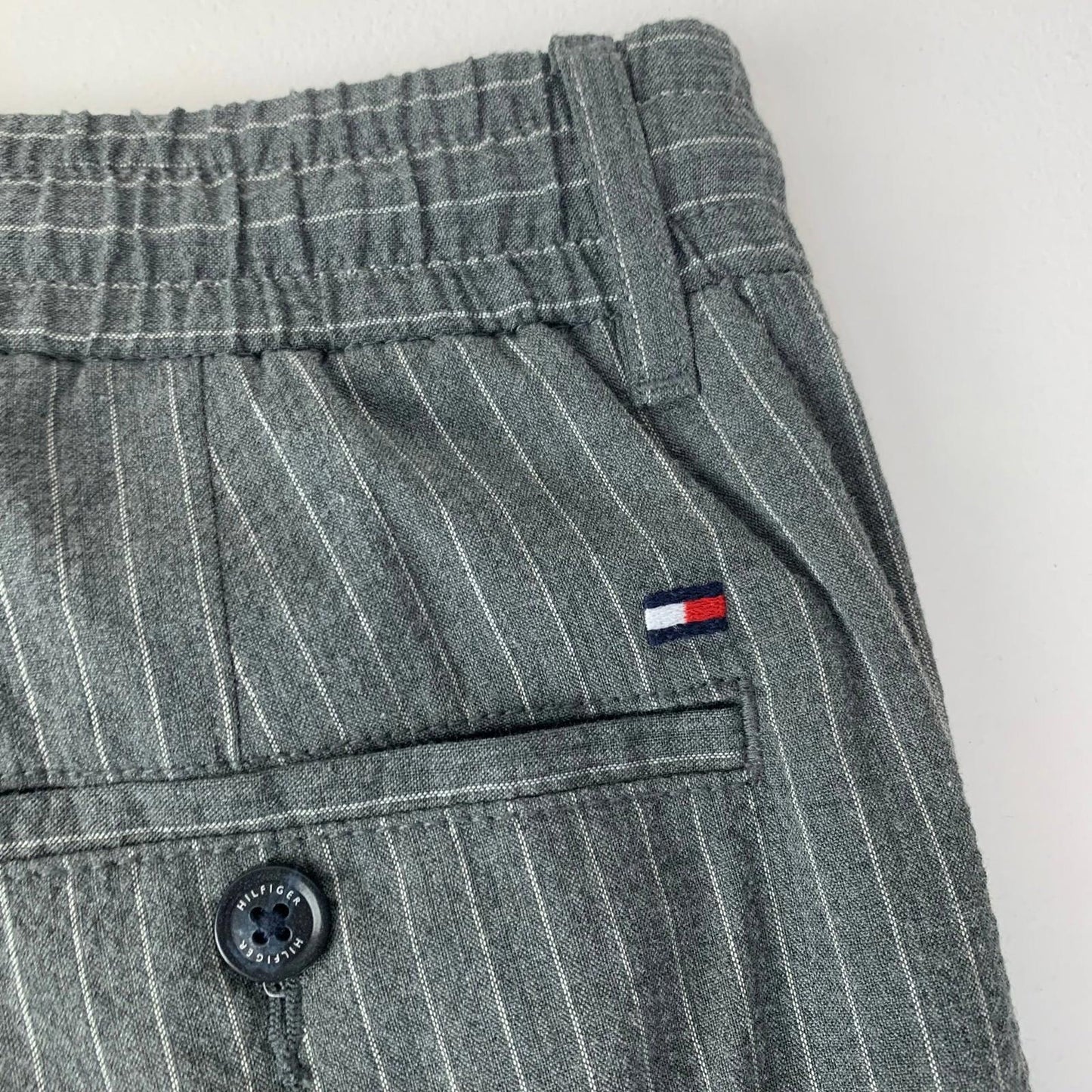 Tommy Hilfiger Pinstripe Trousers Casual Comfort Grey Mens 32/30