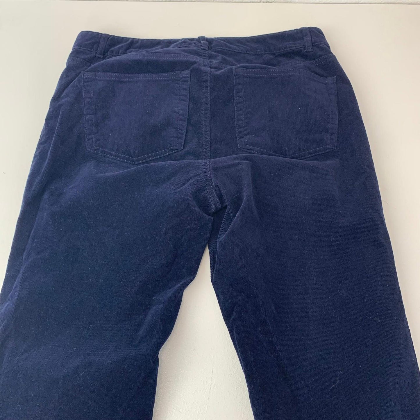 Chaps Denim Trousers Casual Corduroy Navy Blue Women UK 14