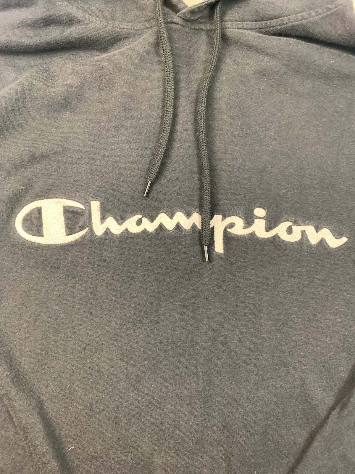 Women’s Vintage CHAMPION Embroidered Hoodie / Black / Large