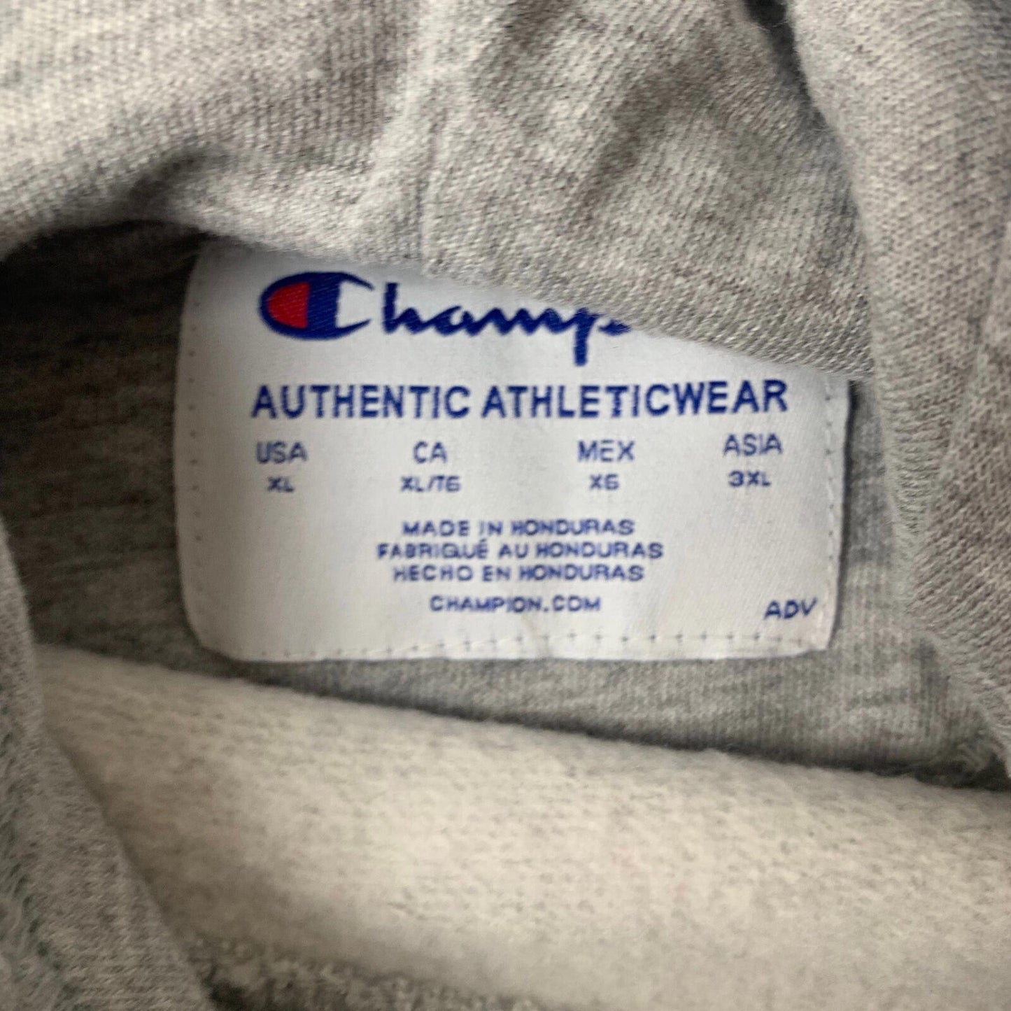Women’s CHAMPION Hoodie / Grey / XL / Spellout