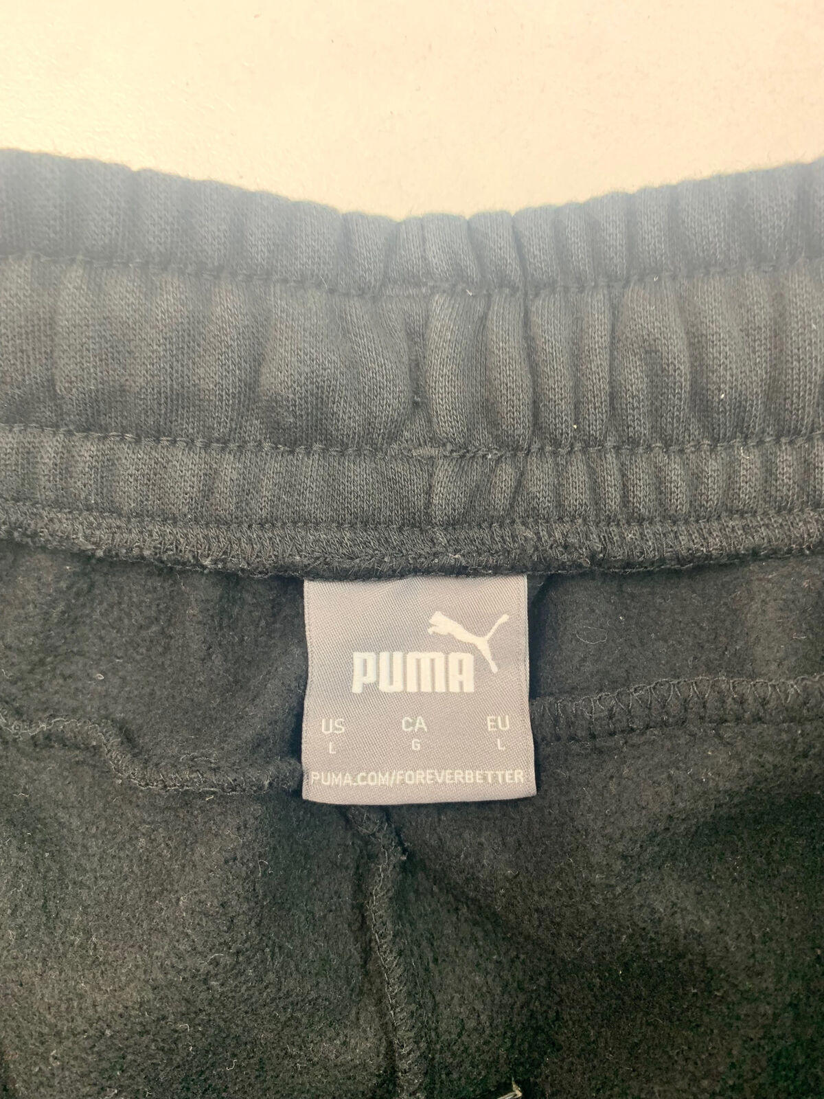 Mens PUMA Jogging Bottoms / Large / Black & White / Sweatpants / Joggers