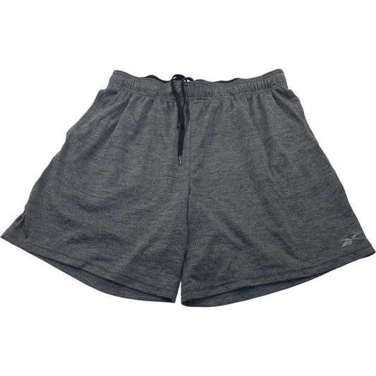 Reebok Athletic Shorts Drawstring Elastic Waist Grey Mens Large